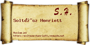 Soltész Henriett névjegykártya